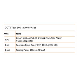 Year 10 Stationery Set