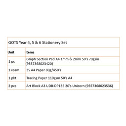 Year 4, 5 & 6 Stationery Set (Compulsory)